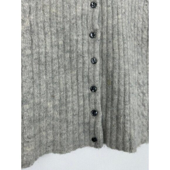 Limited Womens  Cardigan Sweater V-neck  Size M Lambswool & Angora Blend Gray - Picture 8 of 10